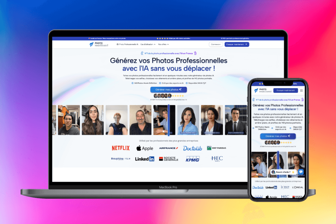 Photomaintenant : Générateur de photos professionnelles IA